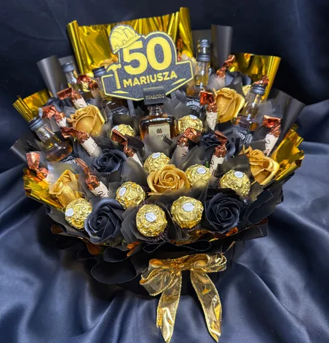 Bukiet słodko-alkoholowy na 50-tkę